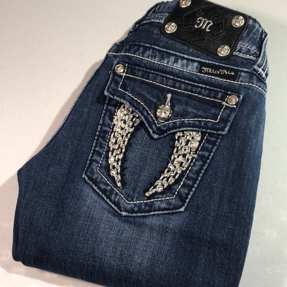 VINTAGE MISS ME SKINNY 26x30 ANGEL WINGS WITH CRYSTALS π